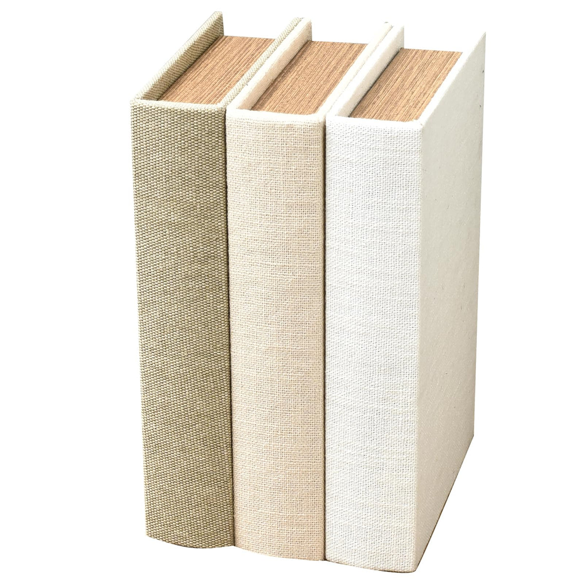 DECOR4SEASON book boxes in taupe on a shelf add subtle storage and style