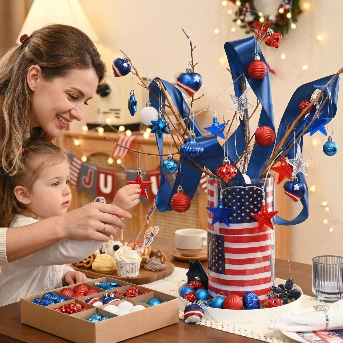 Decor by Hannah matte finish ornament adds subtle patriotic touch
