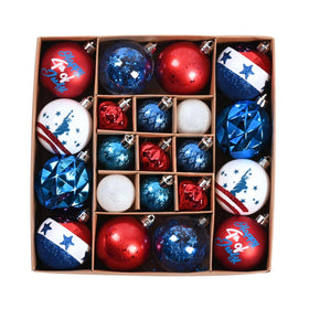Decor by Hannah patriotic ball with crackle finish adds textured charm to your July 4th display.