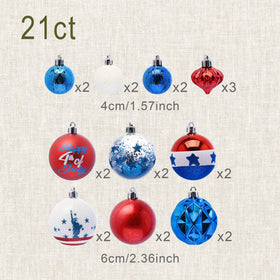 Decor by Hannah patriotic ball with mottled finish creates vintage-inspired patriotism across decor.