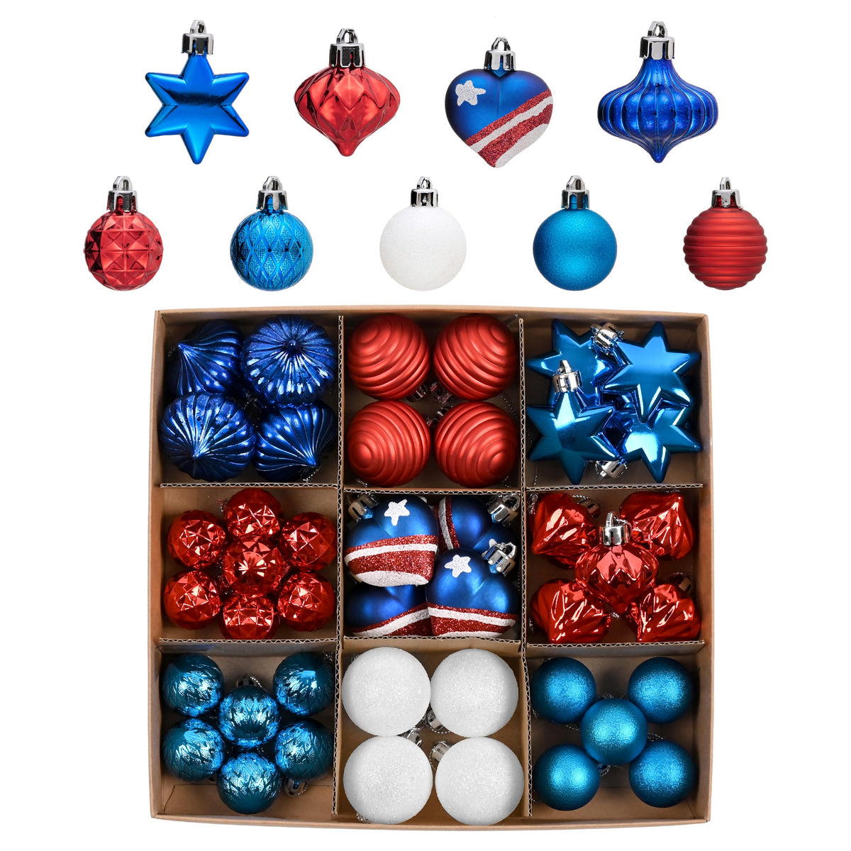 Decor by Hannah patriotic crackle finish ball for vintage Independence Day display
