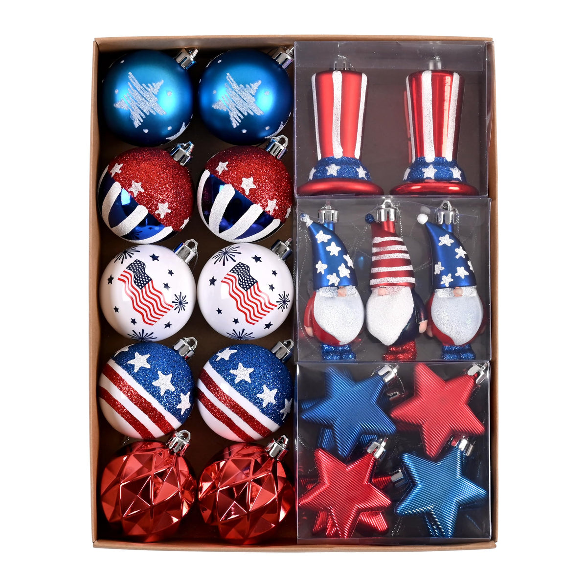 Decor by Hannah patriotic ornament ball collection for easy Independence Day decorating.