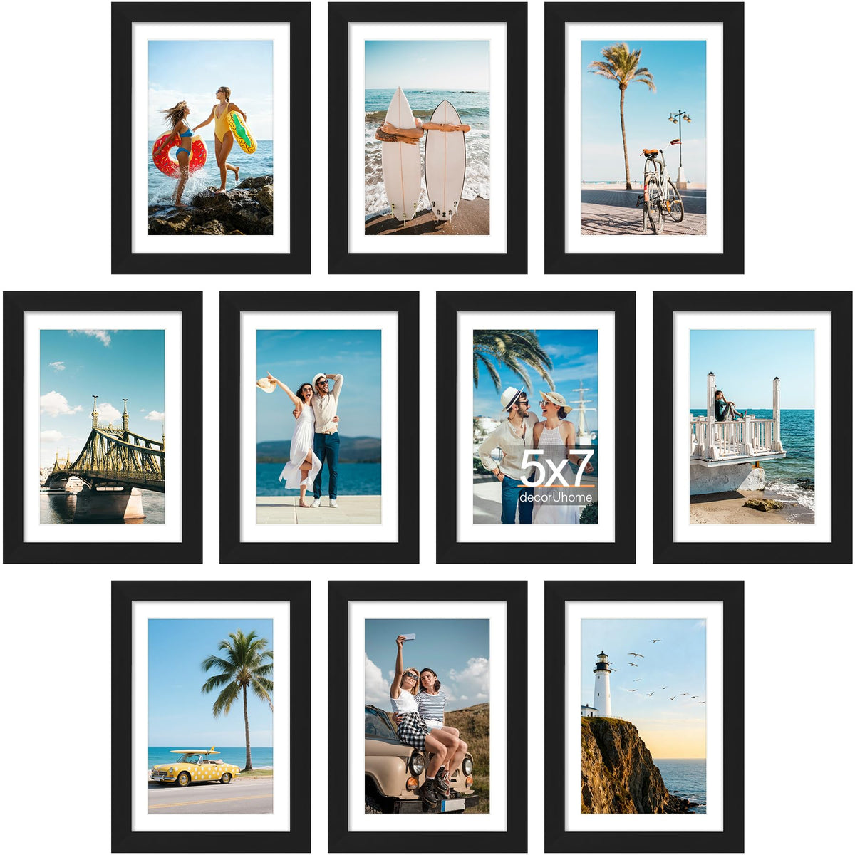 decorUhome 5x7 frame set with 4x6 mat for organized memories.