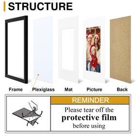 decorUhome black frame with mat option suits versatile displays.