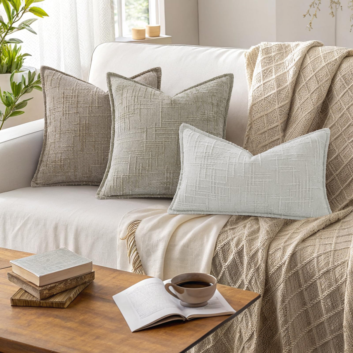 decorUhome oatmeal color complements modern to boho interiors beautifully.