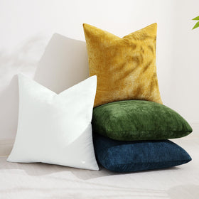DecorUhome chenille navy blue 18x18 insert not included with covers.