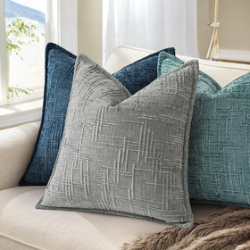 decorUhome chenille pillow cover navy care instructions suggest machine wash