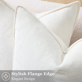 decorUhome chenille pillow cover with flange edges for a soft, modern look