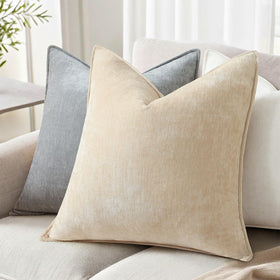 decorUhome chenille texture, pillow-cover closeup, plush feel for any living space