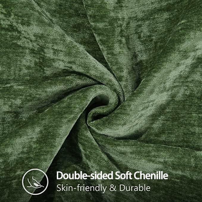 DecorUhome stitched-edge chenille pillow cover close-up