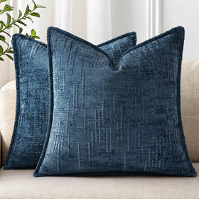 decorUhome chenille throw pillow cover closeup texture for plush sofa comfort