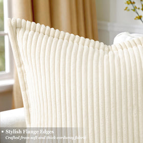 decorUhome Corduroy striped pillow cover 24x24 enhances modern farmhouse decor.