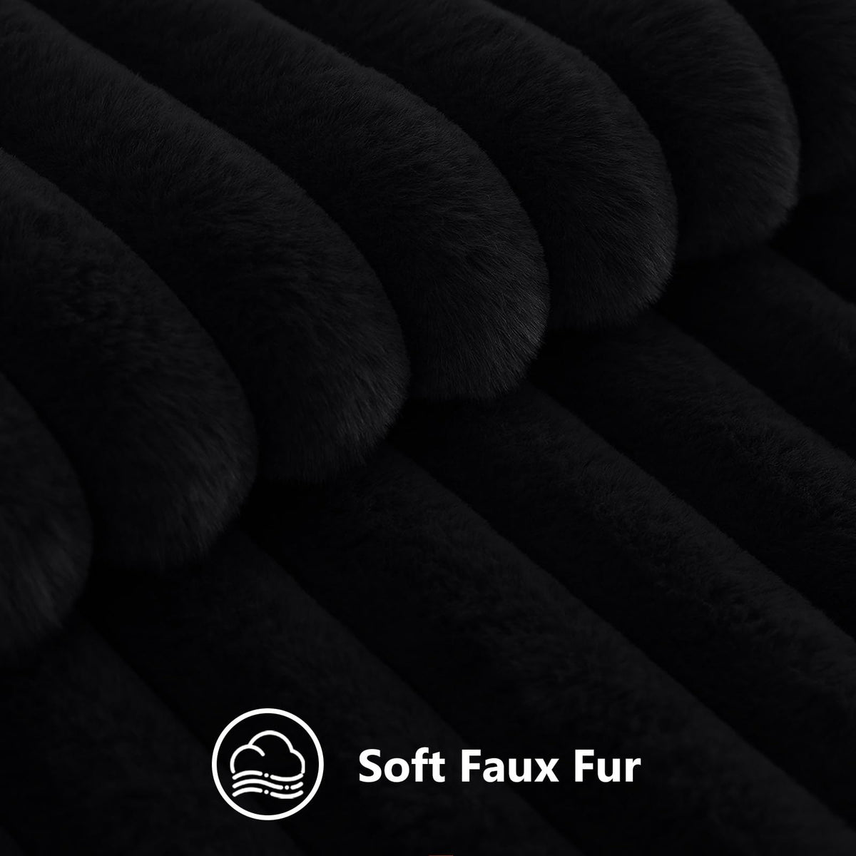 decorUhome Velvet-backed pillow cover in black with hidden zipper for clean look.
