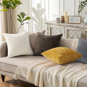 decorUhome Cream white pillow cover ideal for living rooms and bedrooms.