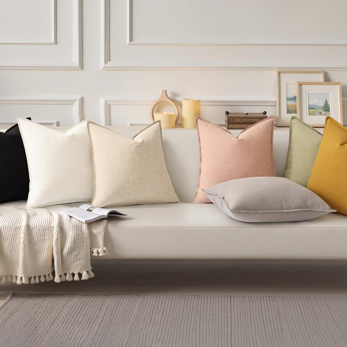 decoruhome farmhouse boho vibe, flange edges add subtle charm