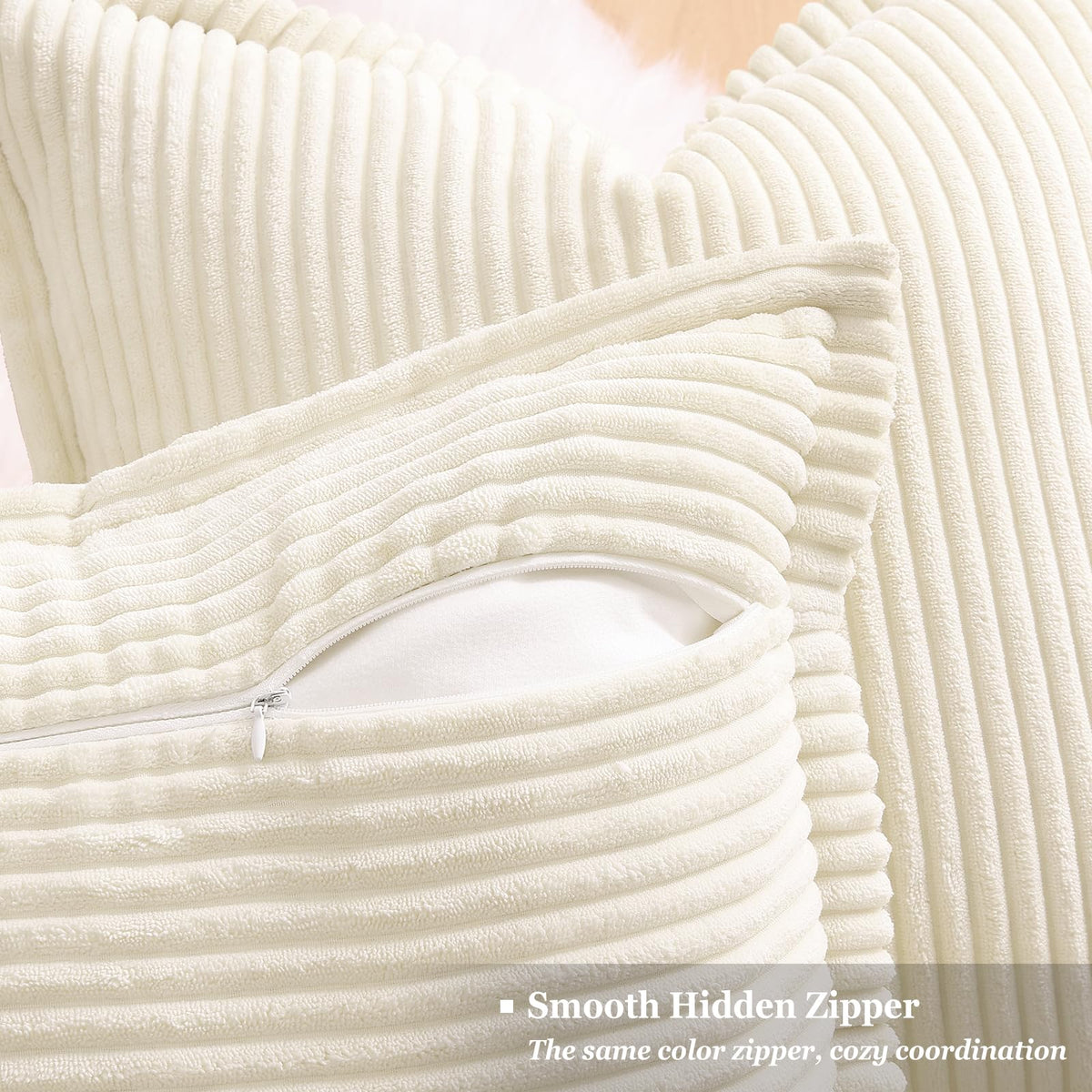 decorUhome Hidden zipper back design creates a seamless farmhouse look.