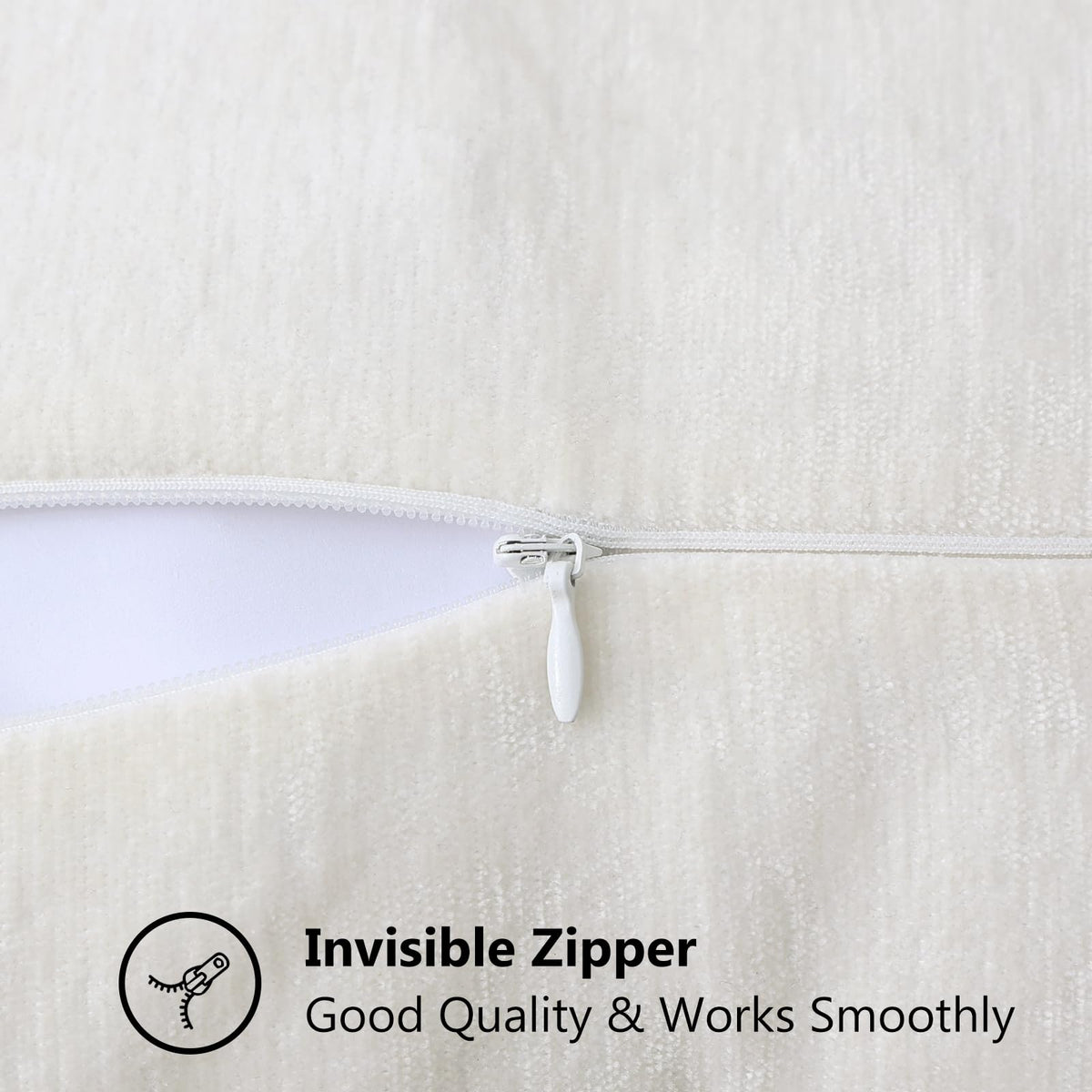 decoruhome hidden-zipper closure pillow cover 26x26 offers clean, seamless appearance.