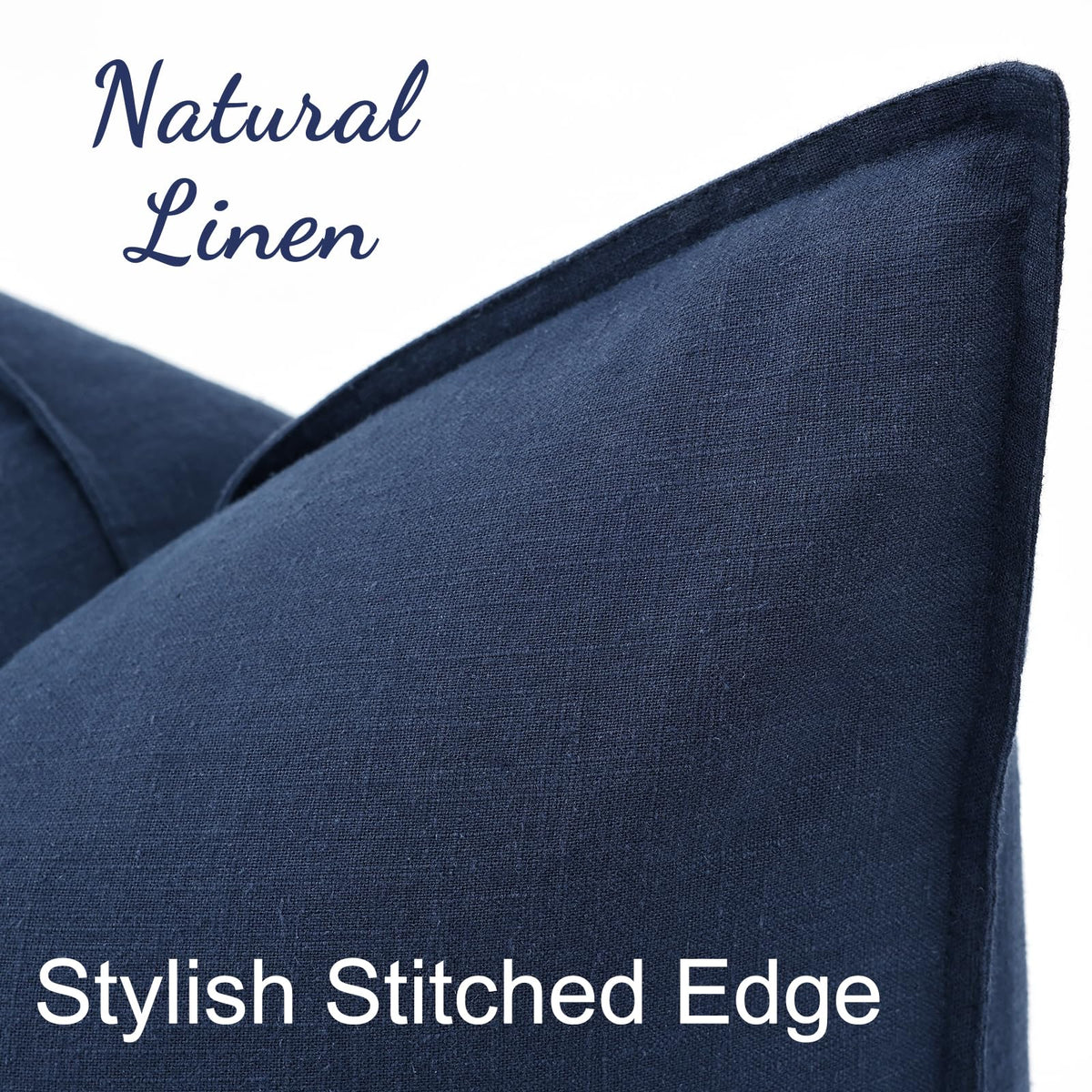 decoruhome hidden zipper navy linen pillow cover for sleek pillow changes