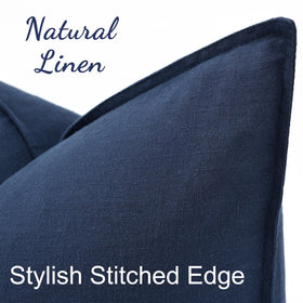 decoruhome hidden zipper navy linen pillow cover for sleek pillow changes
