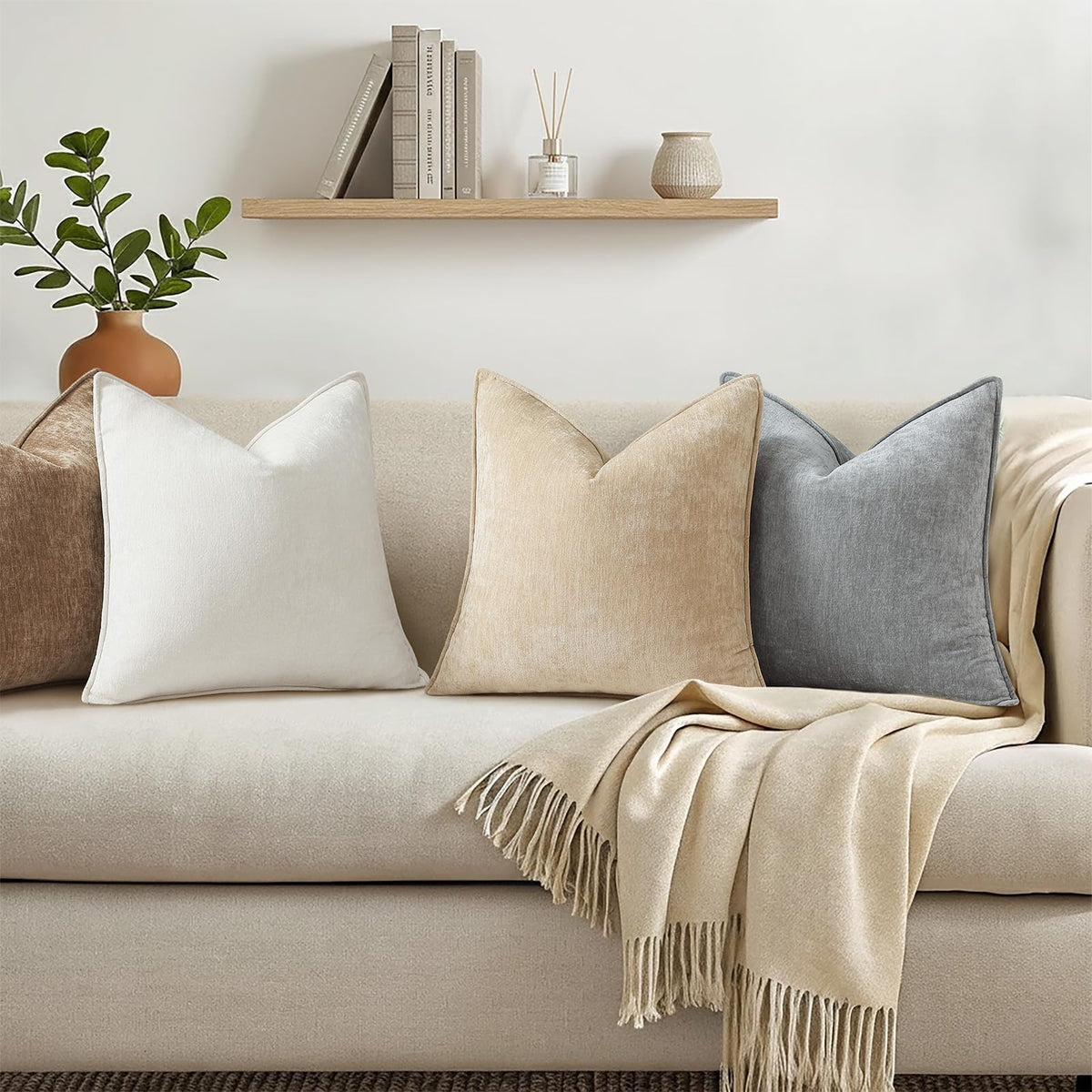 decorUhome hidden zipper pillow cover for easy insertion and sleek profile