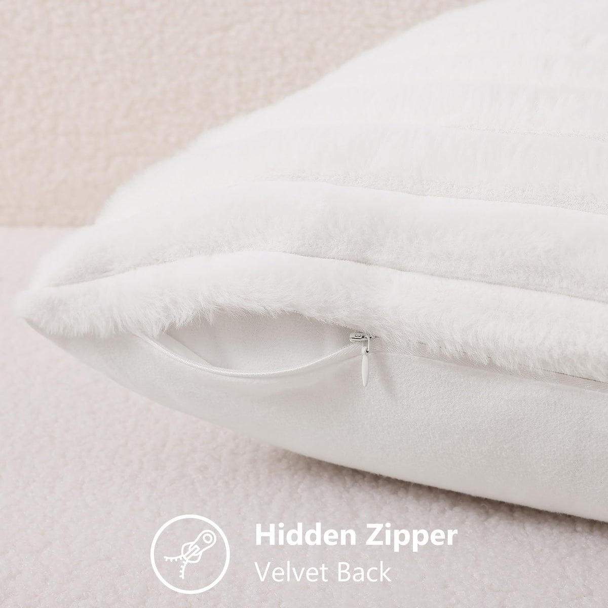 decorUhome hidden zipper pillow cover, seamless appearance and easy replacement