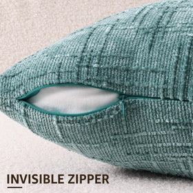 decorUhome invisible zipper teal pillow cover for a clean, seamless look