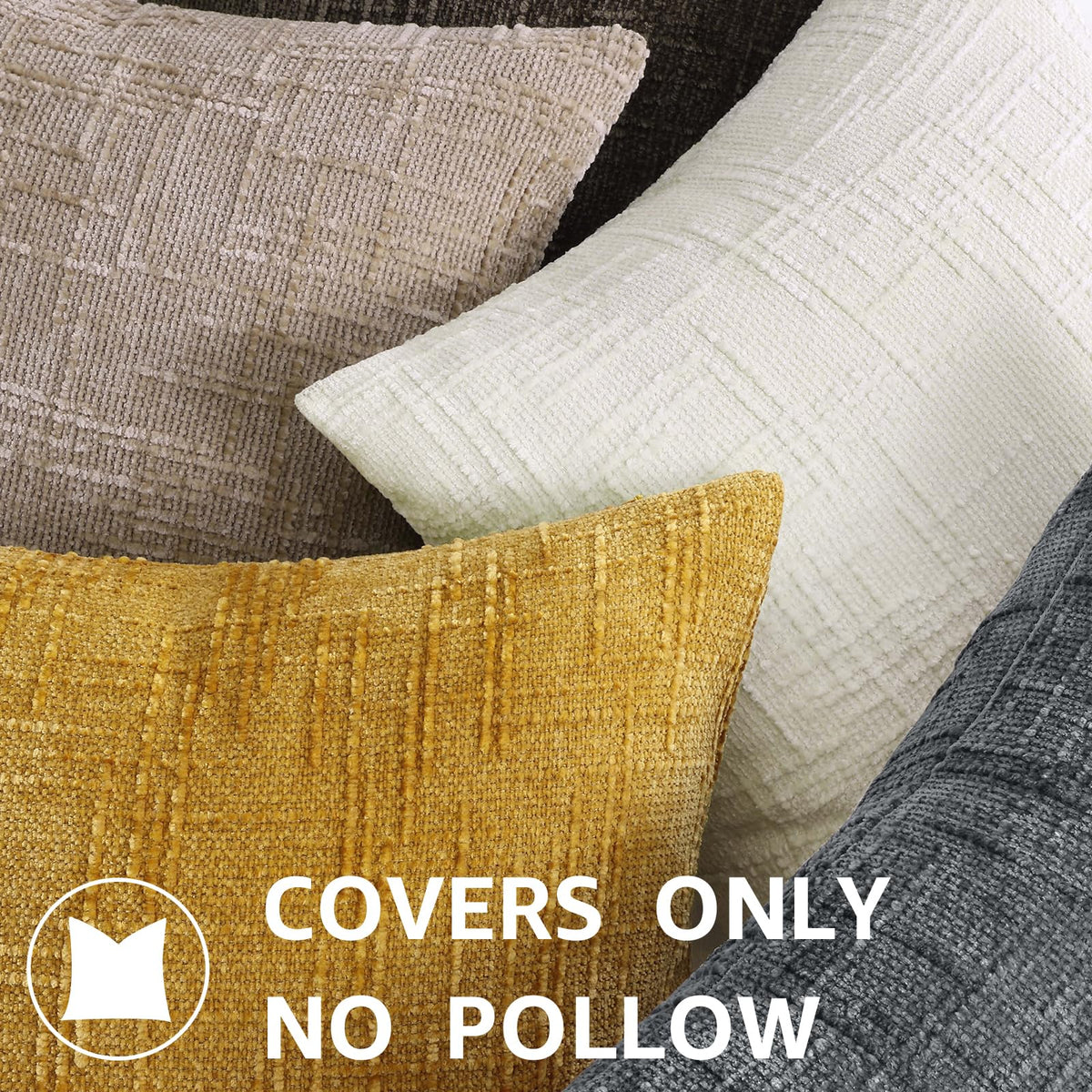 decorUhome Machine washable chenille pillow cover for easy care