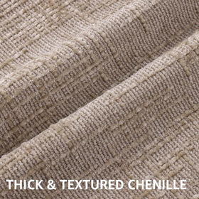 decorUhome oatmeal chenille throw pillow cover closeup shows rich pile and luxurious softness.
