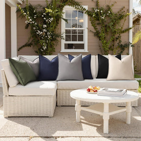 decorUhome navy texture closeup highlights durable linen-like fabric