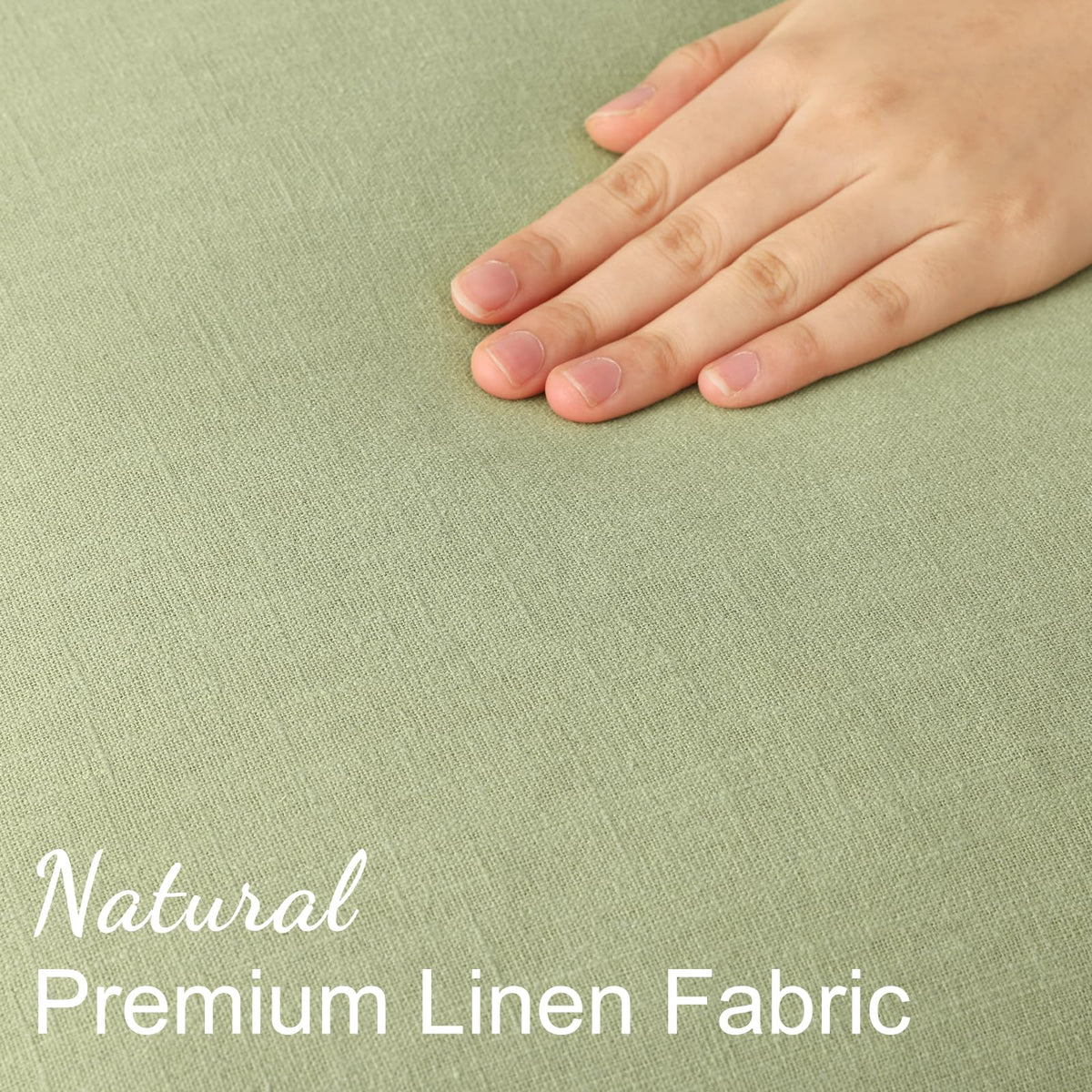 decorUhome sage green linen pillow cover back with hidden zipper for seamless look