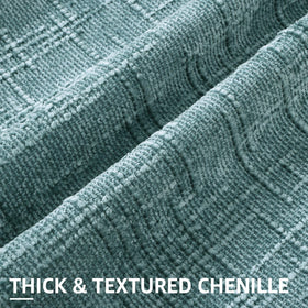 decorUhome slubby teal pillow cover creates depth and subtle shine on seating