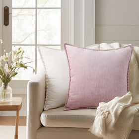 decorUhome stitched-edge design pillow cover adds modern farmhouse flair to living space