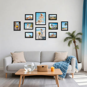 decorUhome lightweight plastic frames feature clear plexiglass for crisp photo clarity.