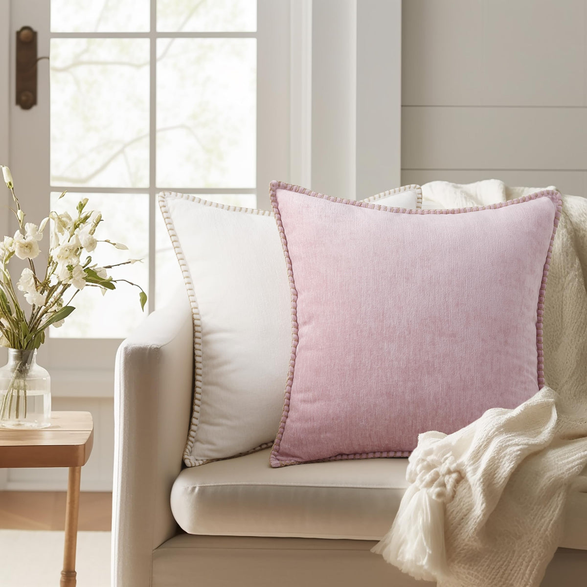 decorUhome hidden zipper chenille cover provides seamless, clean look