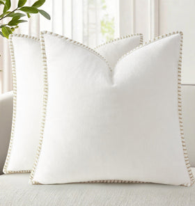 decoruhome Summer chenille pillow cover 26x26 set shows plush texture for cozy living spaces.