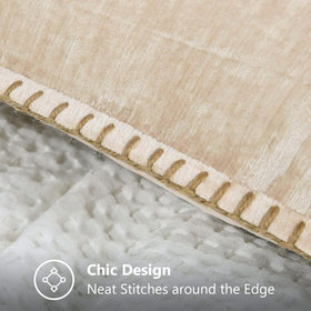 DecorUhome beige 22x22 pillow cover with hidden zipper for seamless look