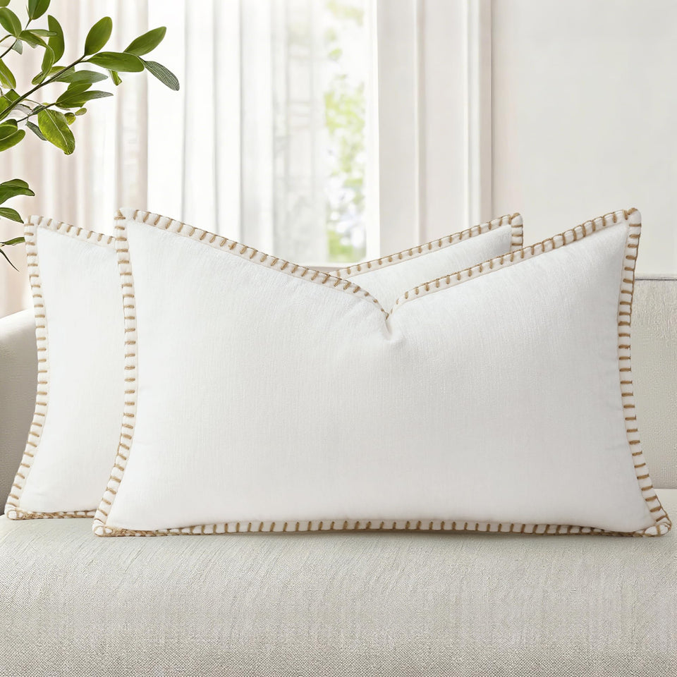 decorUhome summer chenille pillow cover 12x20 adds soft cozy texture to sofa