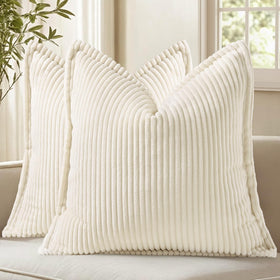 decorUhome Summer Corduroy Euro Sham 24x24 close-up texture adds plush sofa comfort.