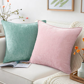 decorUhome blush pink 20x20 pillow cover hidden zipper detail