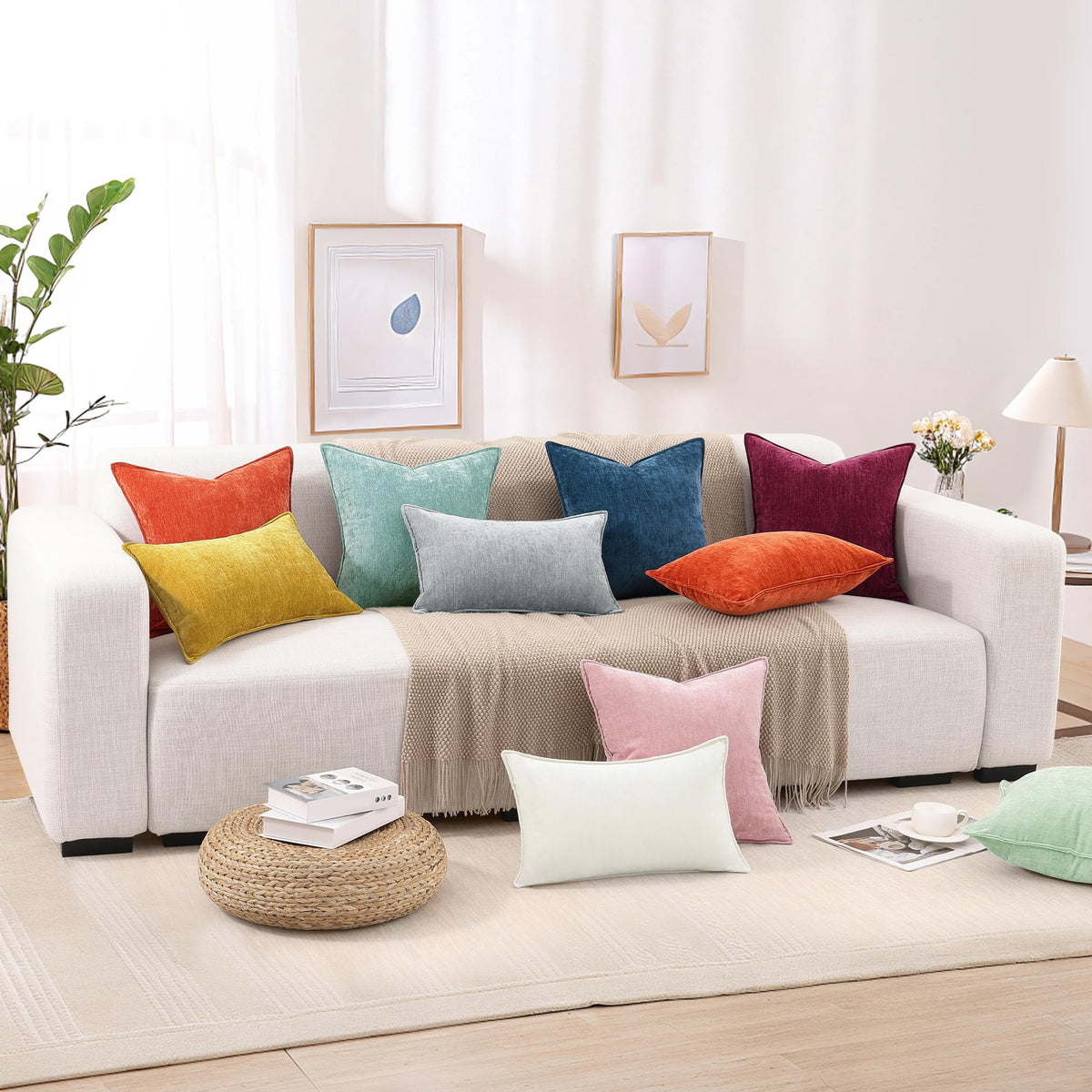 decorUhome easy-care 20x20 pillow cover ready for washing
