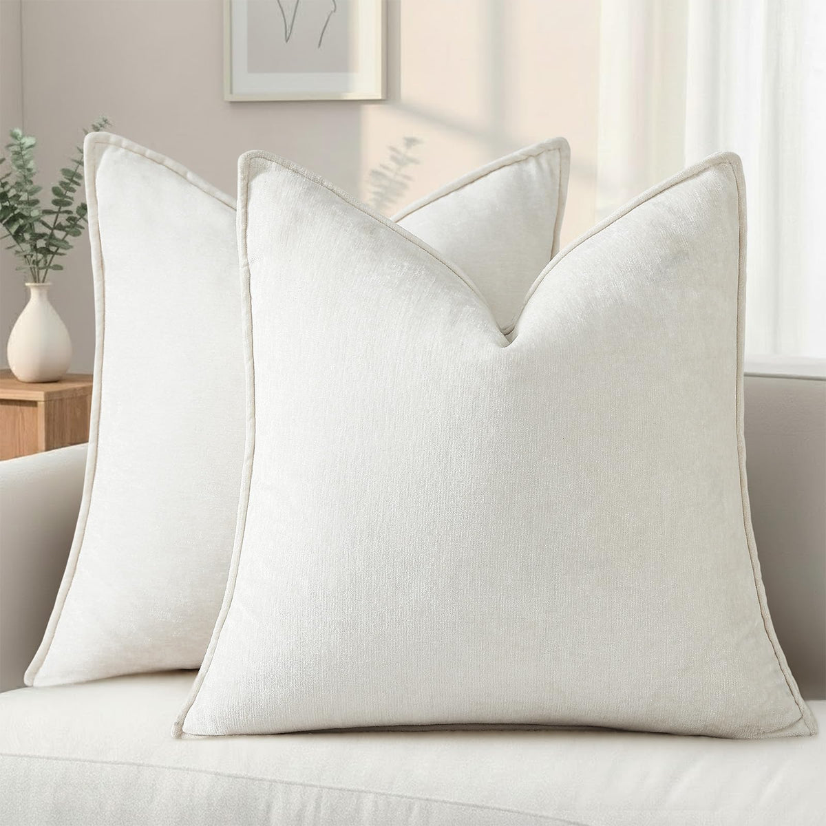 decorUhome summer couch pillow cover in cream white for easy decorating