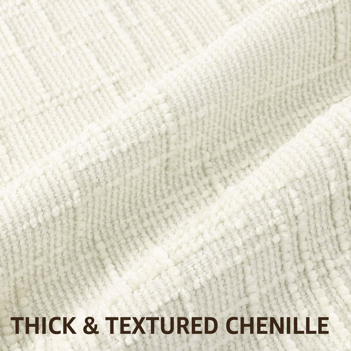 DecorUhome Summer Cream White Chenille Euro Sham back view, smooth velvet-like feel