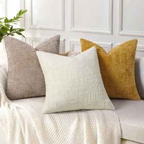 DecorUhome invisible zipper detail on chenille Euro Sham for seamless look