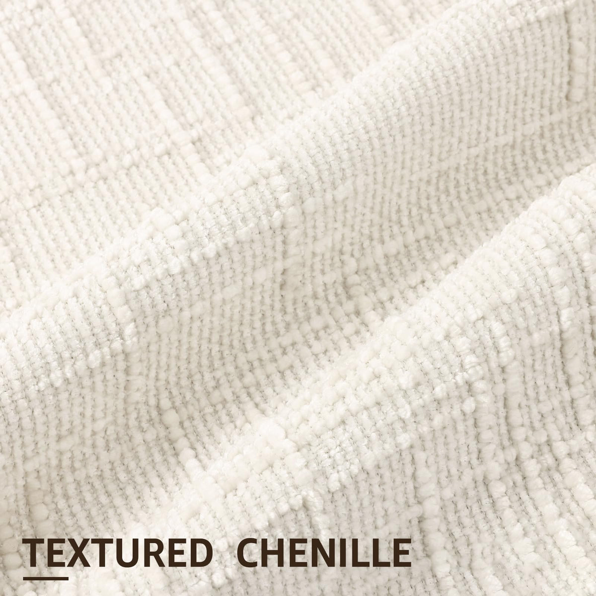 decorUhome Summer Cream White Chenille Pillow Cover back view for a cohesive look.