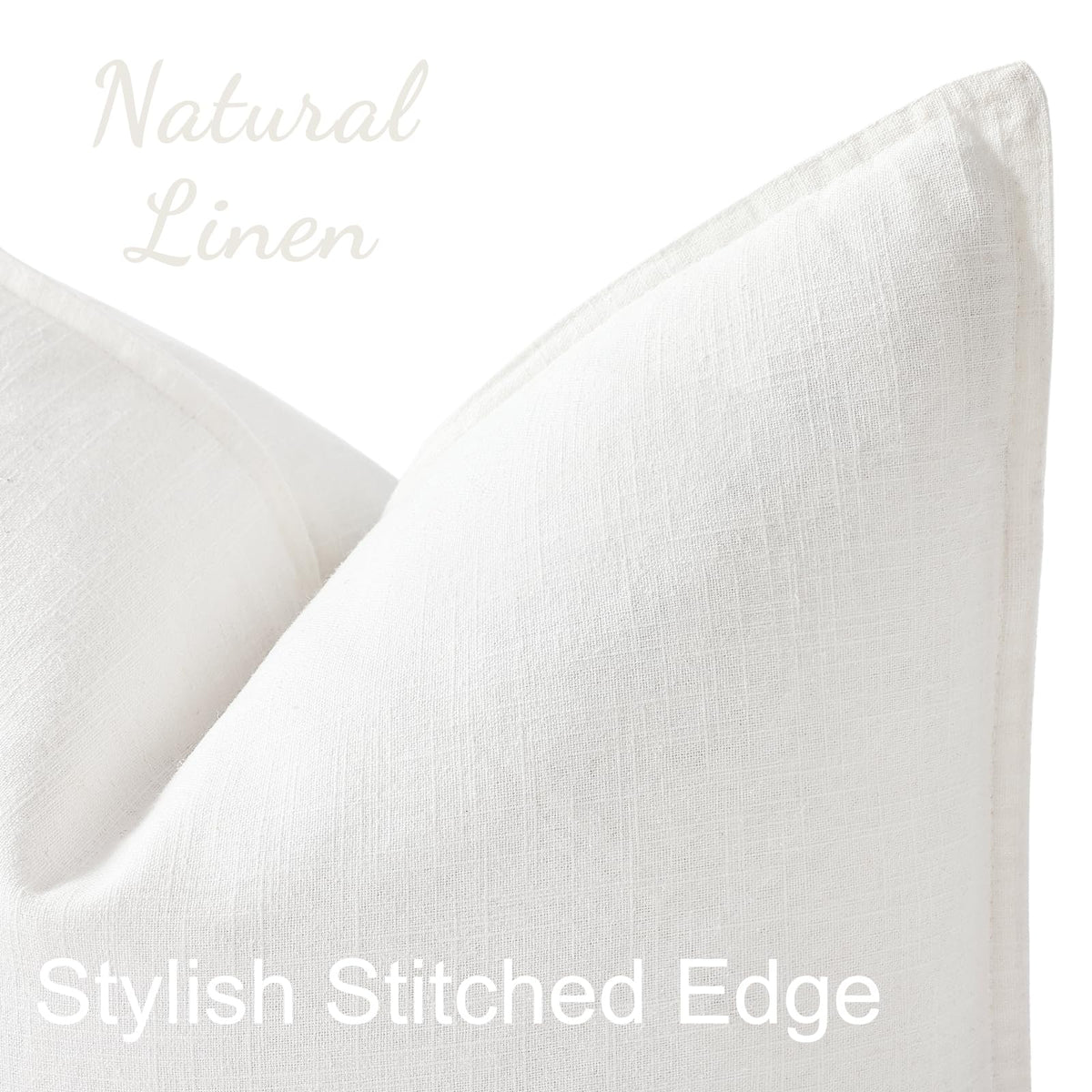 decorUhome linen pillow covers with flange edges add farmhouse charm and durable stitching.