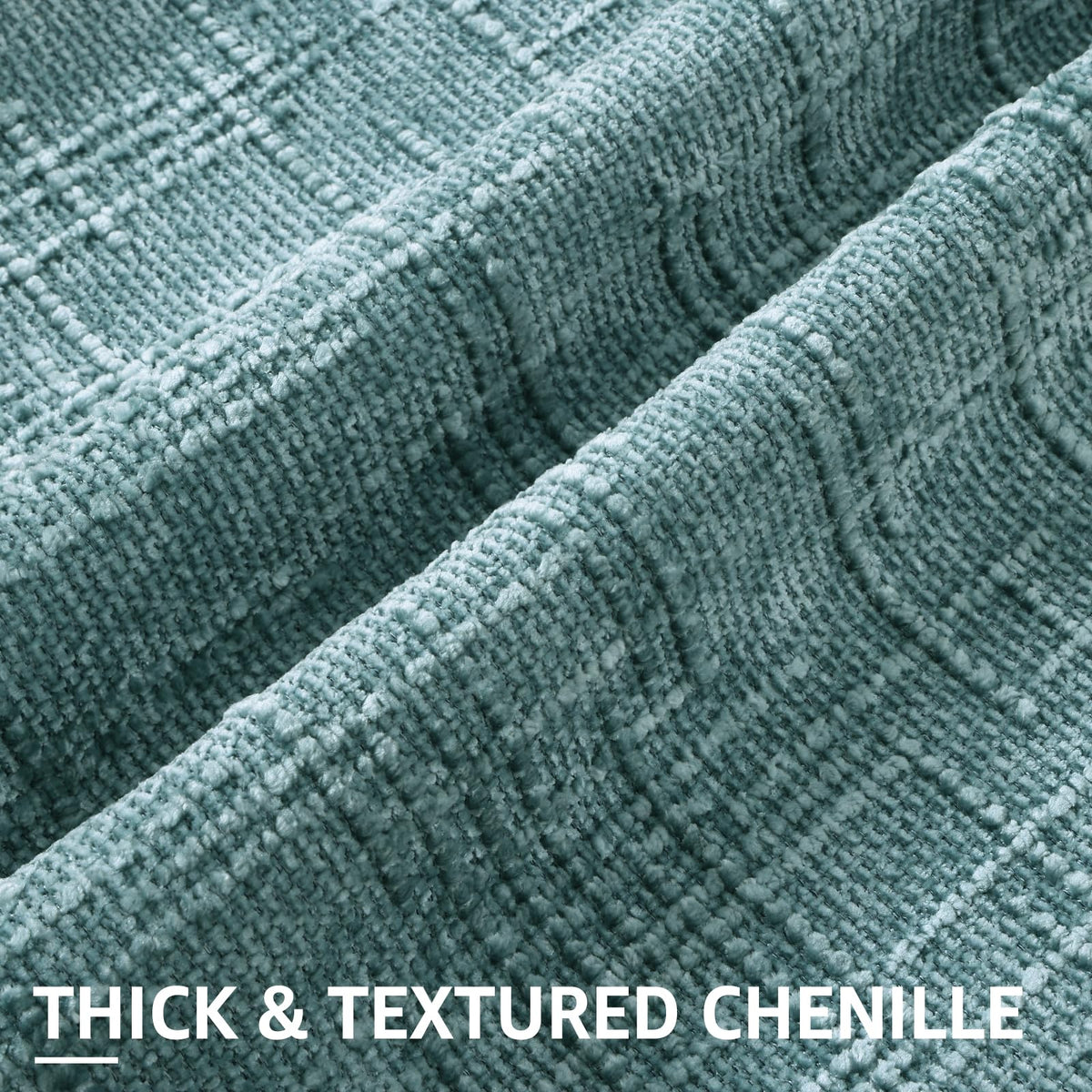 decorUhome teal chenille cover highlights dense pile for durable daily use