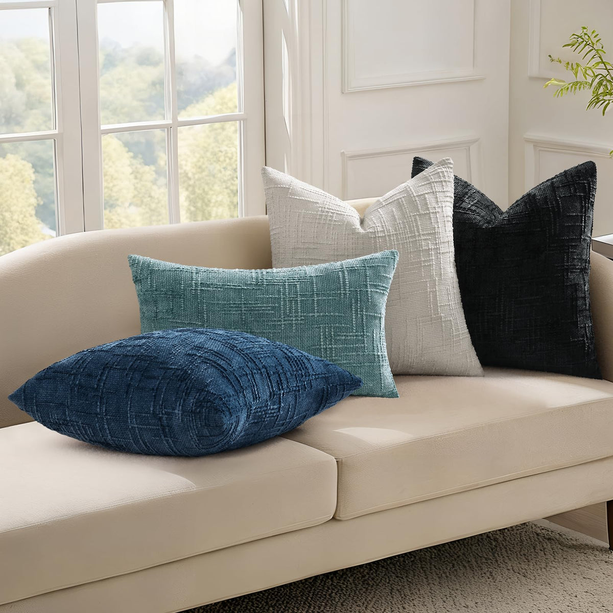 decorUhome set of 2 teal chenille pillow covers quickly refreshes a room