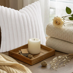 decorUhome white pillow cover with soft plush front, luxurious feel