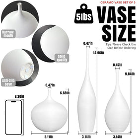 DecoVlog vase set side profile in matte frosted finish for modern minimalist decor.