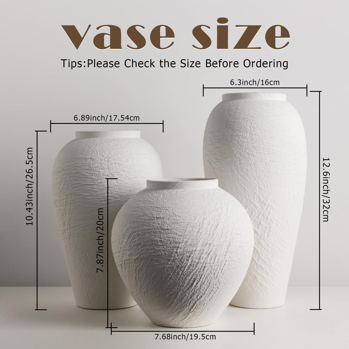 DecoVlog white textured vase mouth detail ideal for safe easy bouquet arrangements